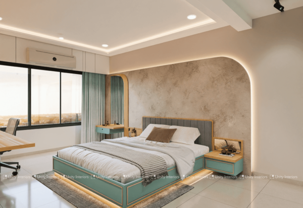 Discover the perfect balance of elegance and functionality in our bedroom interior design. Thoughtfully chosen furniture, ample storage options, and tasteful decor make this room both practical and visually appealing